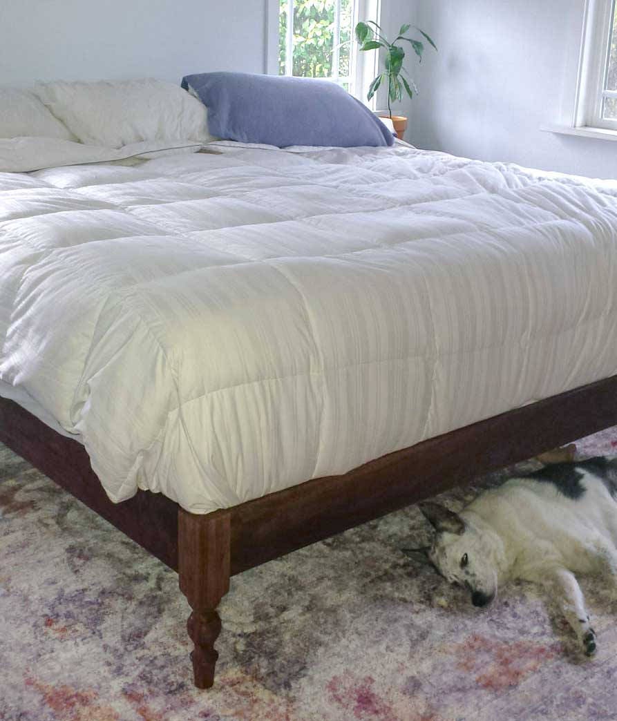 SOLID ASH HARDWOOD Libby Turned Leg Platform Bed