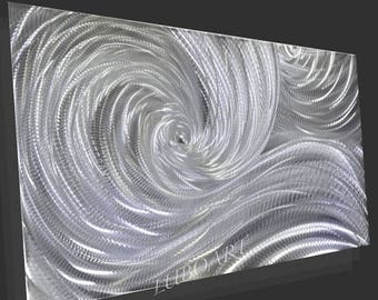 ON SALE60% FREE Shippiing Metal Wall Art Sculpture Silver Modern 3D Video Led Halogen light reflect colour no painting office home Decor han