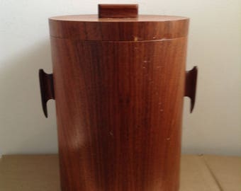 Teak Veneer Ice Bucket. Vintage 1960. Eames Panton era. Mid century Modern. Made in Japan