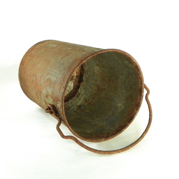 Large Rusty Farm Bucket Farmhouse Milk Bucket