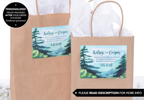 Mountain Wedding Stickers - 4" x 3" Wedding Welcome Bag Stickers - Wedding Box Stickers - Thank You Stickers - Wedding Labels - #wdiB-249 Il_570xn
