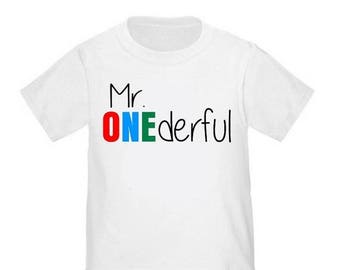 ON SALE 1st Birthday Mr Onederful First Birthday T-shirt Boy Birthday Shirt