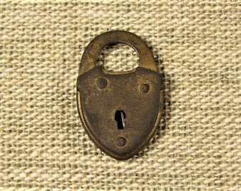 Miniature Padlock No Key- Vintage Jewelry Trinket Treasure Box Lock