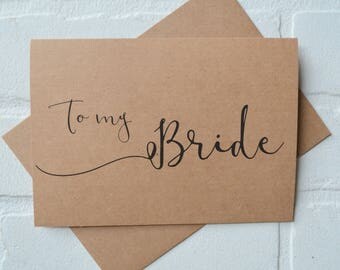 TO MY BRIDE wedding card wife card kraft wife wedding cards on my wedding day bride to be card love cards newly weds just married cards