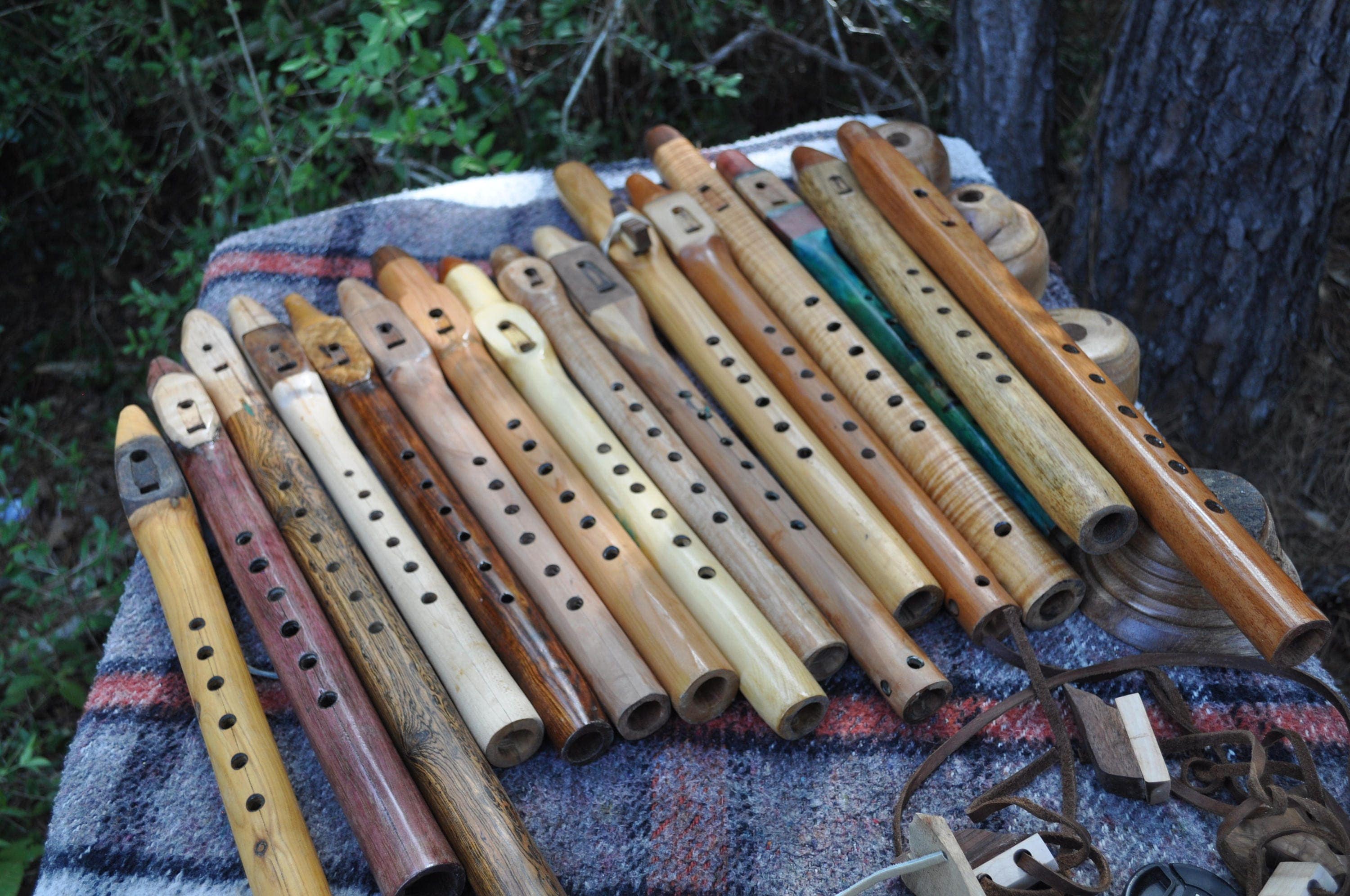 Hard & Soft wood Native American style flutes