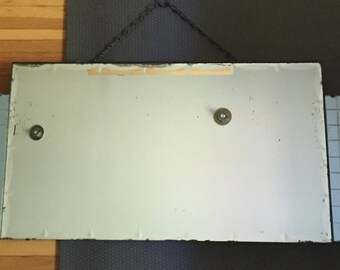 Deco Blue Beveled Wall Mirror Cobalt and Clear English Art Deco Mirror