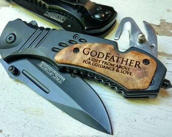 Godfather Pocket Knife, Godfather Gift, Gift for Godfather, Godfather, Pocket Knife, Engraved Knife, Godparent Gift, Godparent, Custom Knife