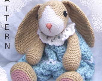 Crochet Bunny Pattern-Crochet Rag Doll Bunny Pattern-Amigurumi Rabbit-DIY Stuffed Toy-Stuffed Animal Tutorial-Snuggly Bunny Crochet Pattern