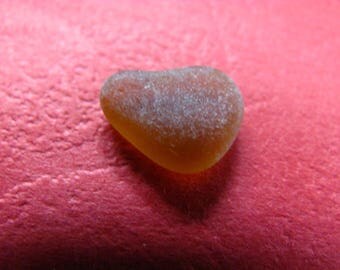 Sea glass brown heart - Beach Glass Heart