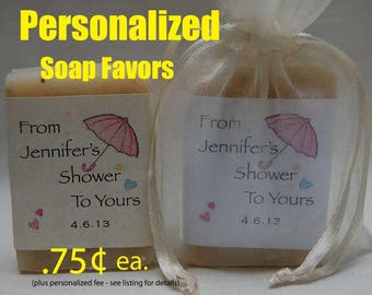 Baby Shower Favor-Party Favor-Personalized Party Favor - 1 oz. bars handmade soap Favors