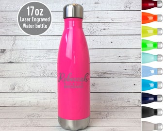 Engraved Stainless Steel Water Bottle, Personalized Water Bottle, Laser Engraved Thermos, Custom Water bottle, Bridesmaid Water Bottle