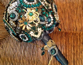 DEPOSIT | Custom Made Brooch Bouquet | Jeweled Bridal Bouquet | Wedding Bouquet | Keepsake Memory Bouquet