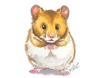 Hamster painting | Etsy