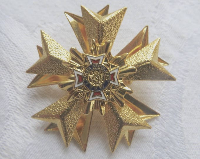 Vintage Maltese Cross Pin, Heraldic Brooch, VFW Ladies Auxiliary Pin Vintage VFW Jewelry World War ll Jewelry