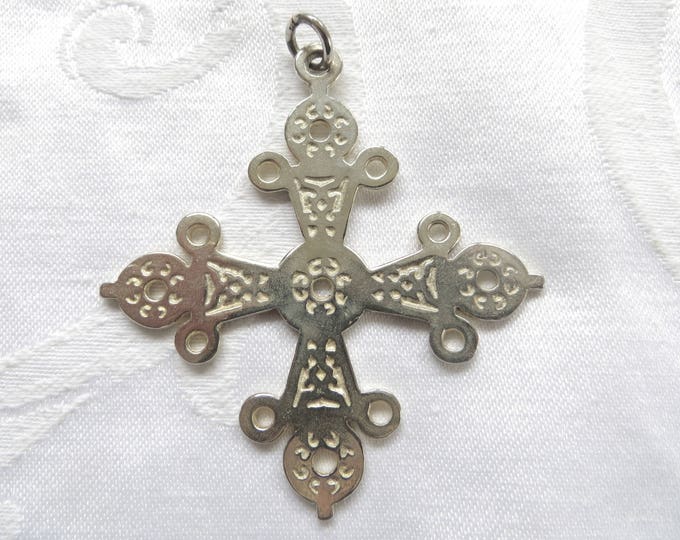 Sterling Maltese Cross Pendant, Sterling Silver Cross, MMA Museum of Modern Art, Vintage Malta Cross Jewelry
