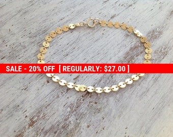 SALE 20% OFF Gold bracelet, delicate bracelet, dainty gold bracelet, simple bracelet, everyday jewelry, holiday gift -21012