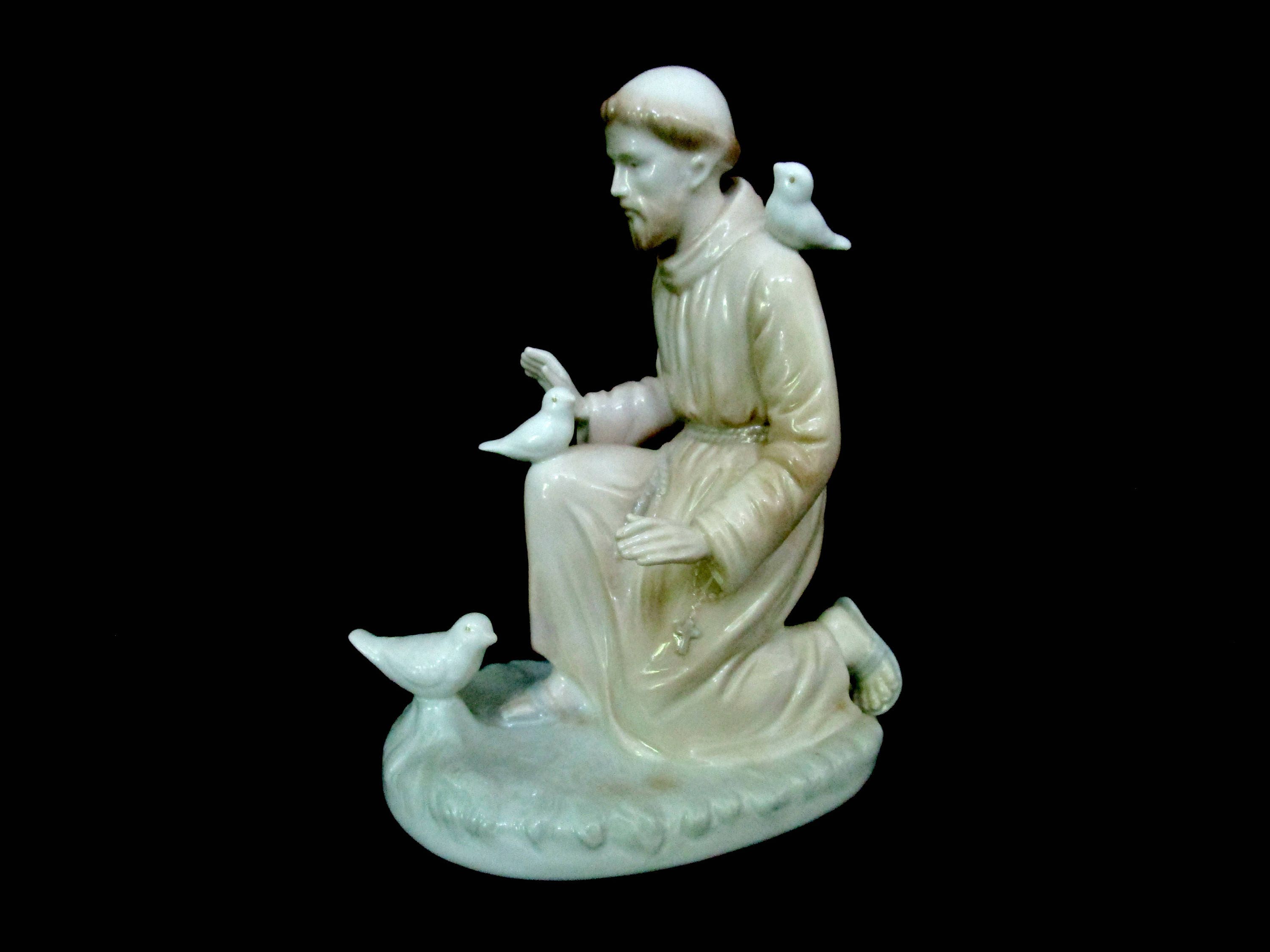 Vintage St Francis Statue St Francis Porcelain Figurine