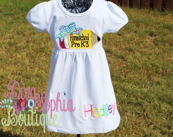 Back to School Dress - Embroidered Dress - Preschool Dress - Kindergarten Dress