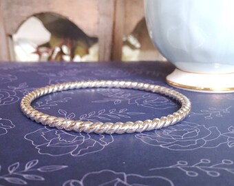 Heavy Silver Twist Bangle | Solid Twist Bangle | Silver Bangle Bracelet | Sterling Silver Bangle | Round Twist Bangle | Solid Silver Bangle
