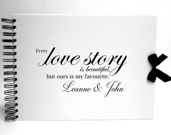 Personalised White Scrapbook A5 A4 Love Story, Photo Album, Keepsake