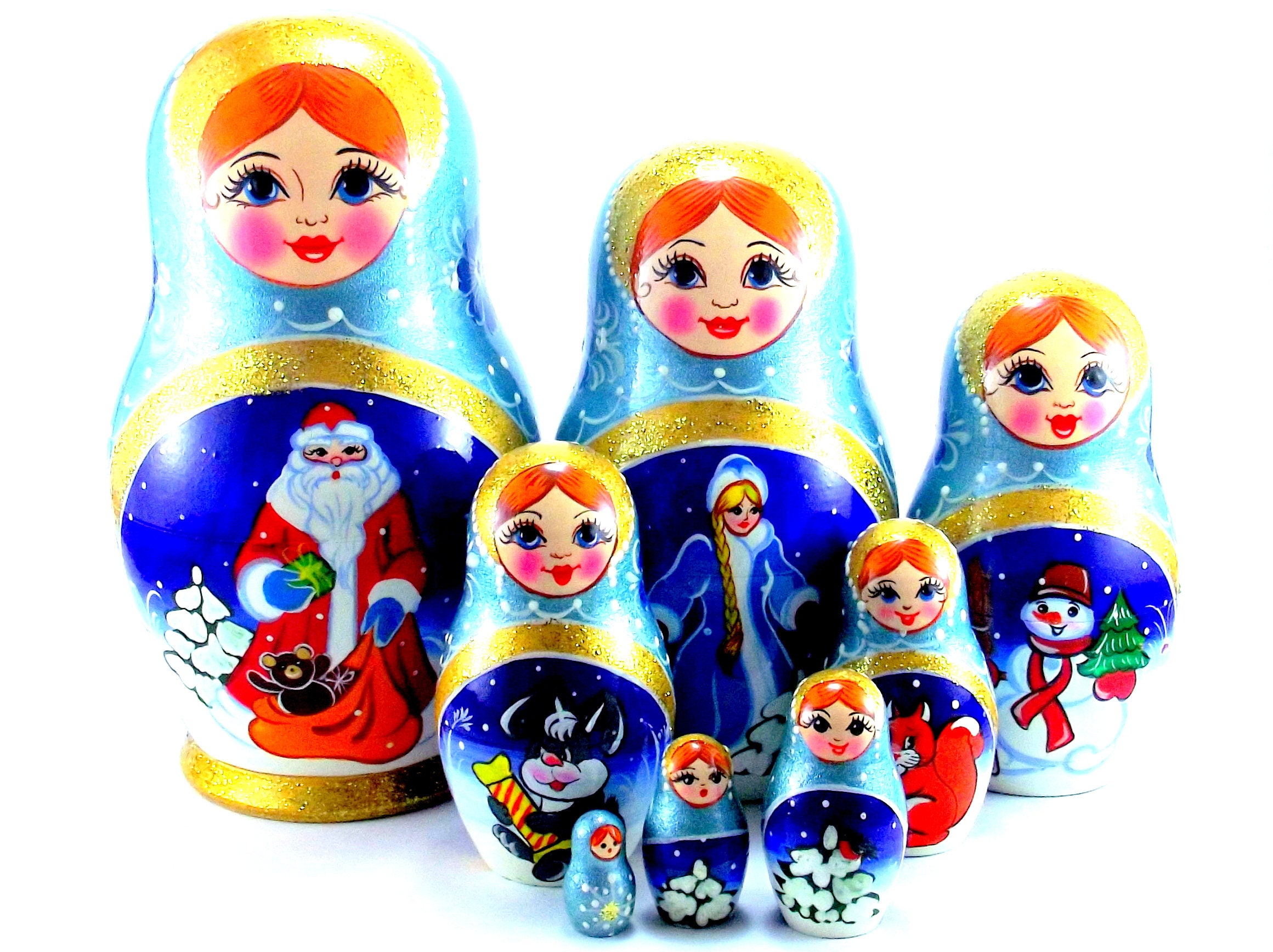 christmas matryoshka nesting dolls