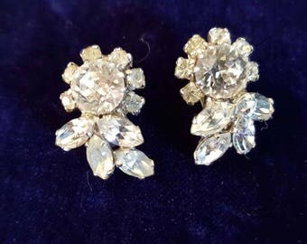 Signed Sherman Jewelry / Signed Sherman earrings / Swarovski Crystal Jewelry / jewellery /earrings/ jewelry/