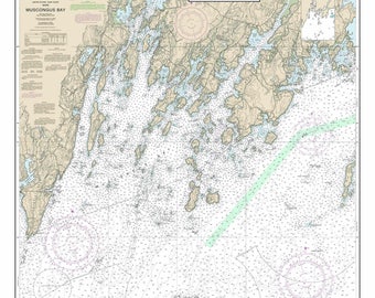 Boothbay Harbor to Bath Maine 1946 Nautical Map Harbors 2