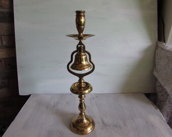 Tavern Bell-Bar Bell Candlestick Tall Candle Holder.