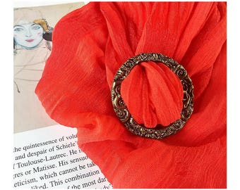 Unique Scarf Ring Scarf Buckle Scarf Accessory Shawl Rings Scarf Jewelry Fashion Scarf Women Gift Scarf Bohemian Scarf Fashion Accessories
