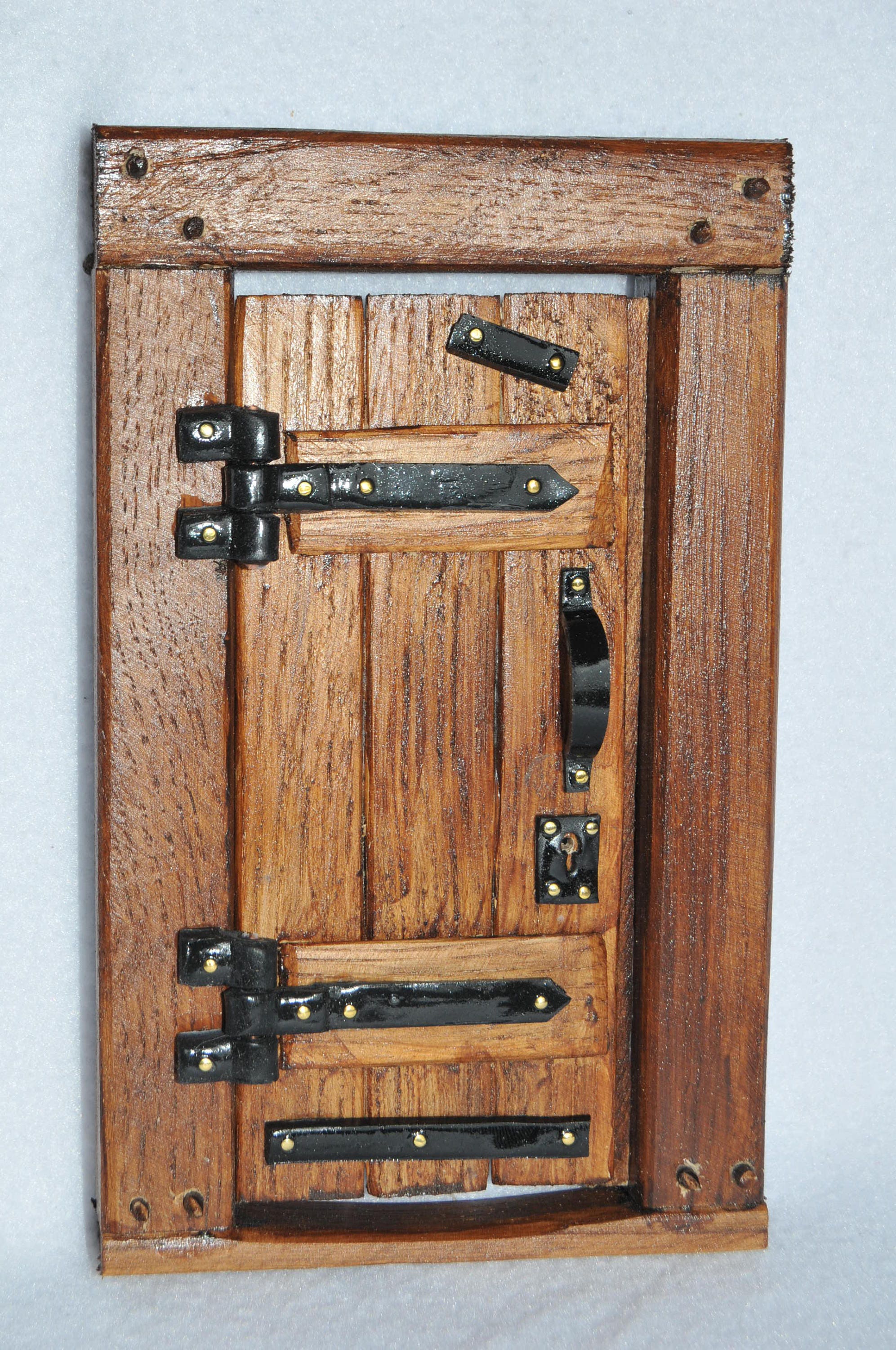 Miniature Tudor Doll House/Castle/Elf Oak Door with working