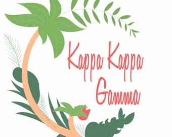 Kappa Kappa Gamma Sorority 3" Palm Tree Tropical Sticker/Decal kkg