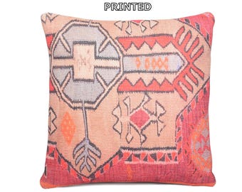 throw pillow bachelorette party orange floor pillow decorative pillow anniversary gift bohemian pillow boho prints bedroom decor kilim 61-45