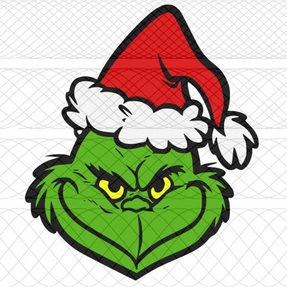 Download Grinch Head Detailed SVG PNG and STUDIO3 Cut Files for