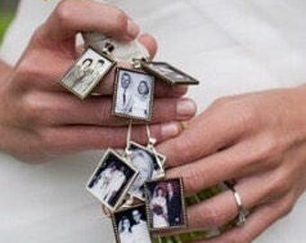 Memorial Photo Charm for Wedding Bouquet charm kit - for family photo (includes everything you need ) Wedding Keepsake for Bride