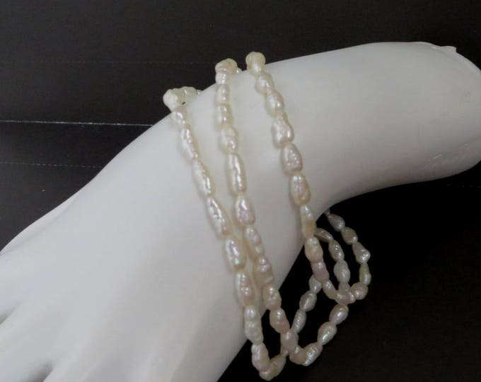 Vintage Pearl Bracelet - Multistrand Freshwater Pearl Bracelet, Gift for Her