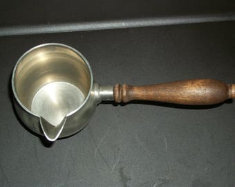 Vintage Preisner Pewter Spout, pourer with wood handle, Pewter 2156 , gravy pourer, soup server
