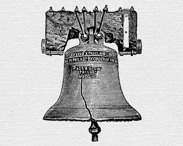 Liberty Bell Patriotic July 4 Vintage Printable Image Graphic