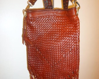 The SALE Is On SALE Beautiful Must See Vintage Cognac Leather Fringe Crossbody/Shoulder Bag