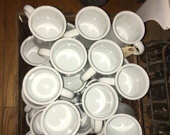 Four 1960's Style Cafe Diner Coffee Cups, Thick and Durable, Four Cups, Unused (Many Available)
