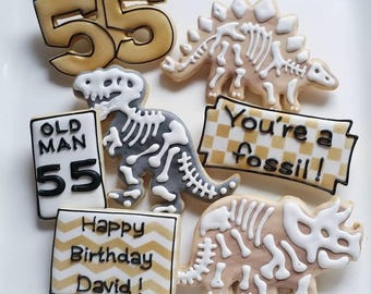 55th birthday happy cookies stars