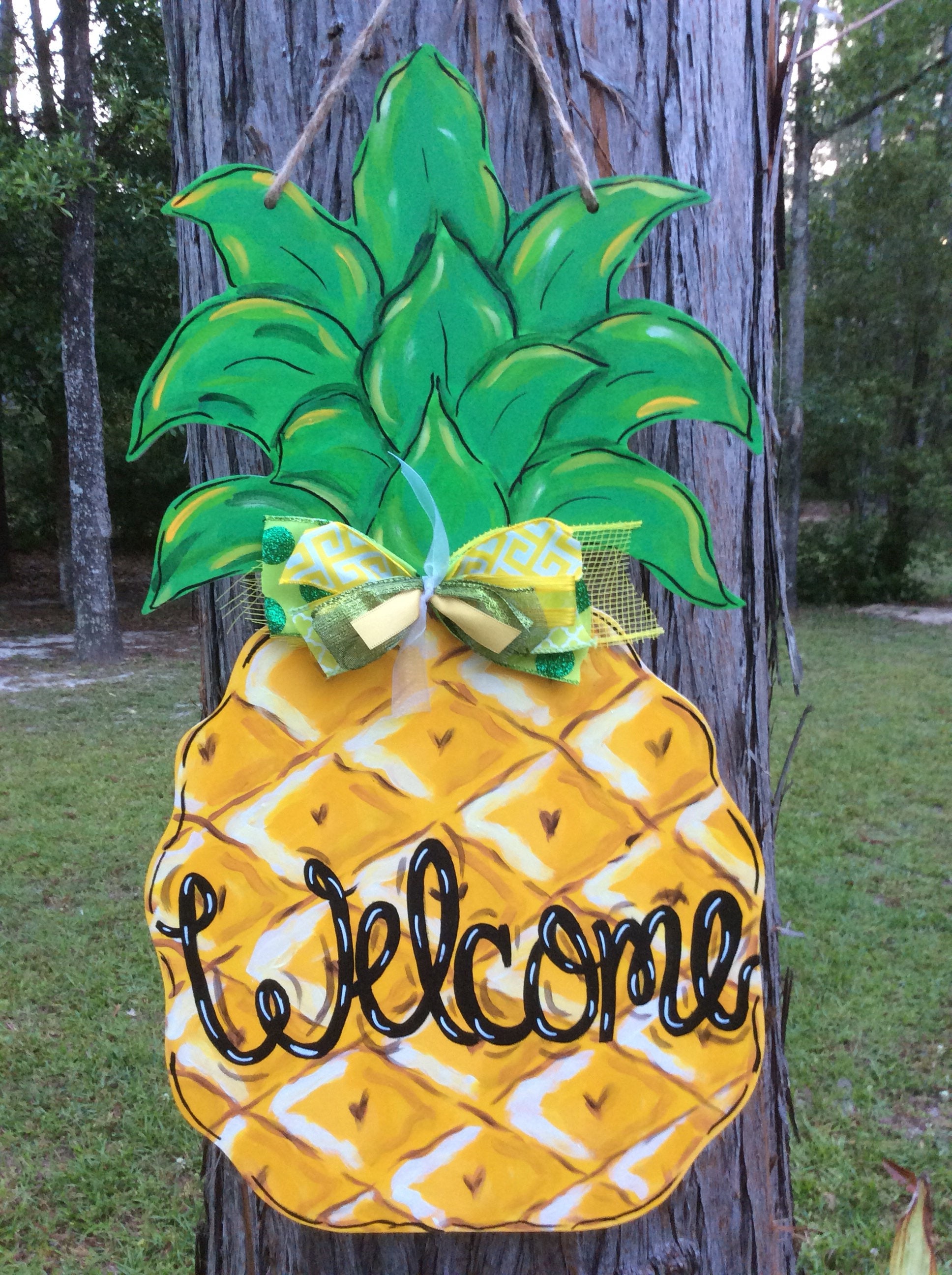 Pineapple Tropical Door Hanger
