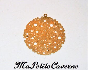1 bubble print gold plated brass engraved 45 mm