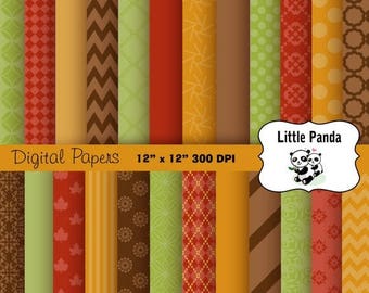 60% OFF SALE Thanksgiving Digital Papers 24 jpg files 12 x 12 - Instant Download - D178