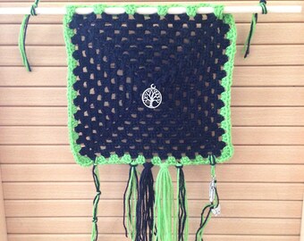 Crocheted nature wall tapestry