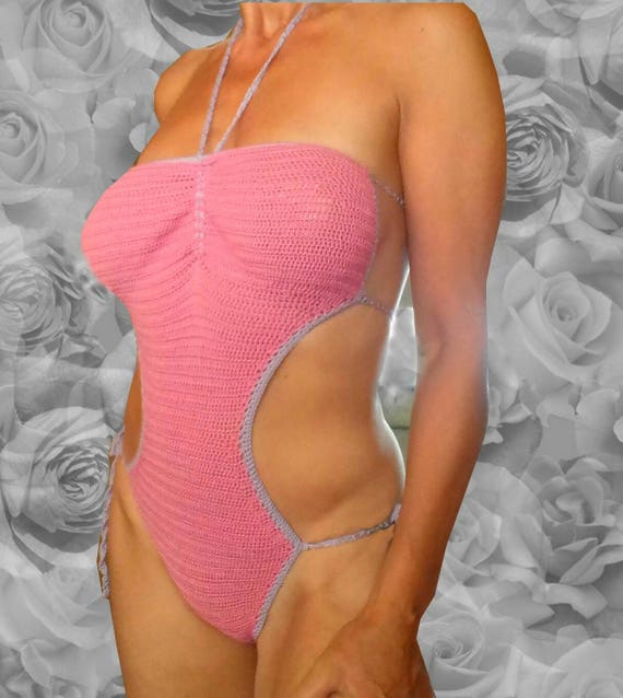 Vintage Crochet Swimsuit Custom Stretch Retro Style Sexy Fashion Perfect Fitting Summer Beach Holiday Many Colors