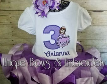 Sophia the First Inspired Birthday Tutu Set ~ Personalized Birthday Outfit ~ Personalized Birthday Tutu Set
