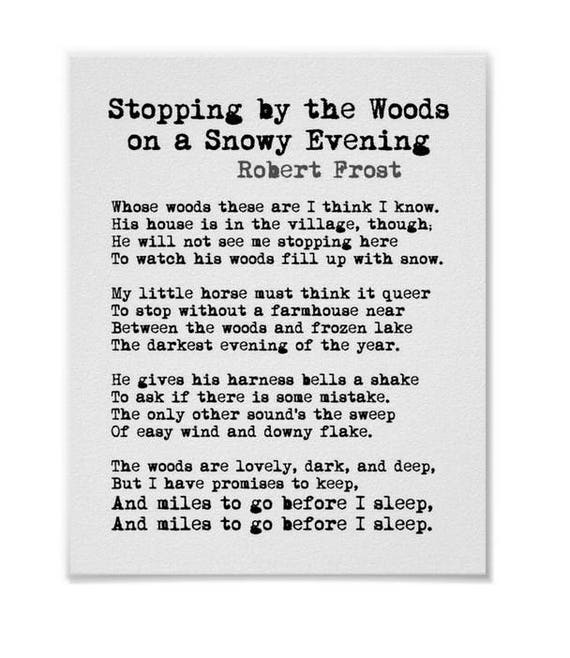 Stopping by the Woods on a Snowy Evening Robert Frost Poem