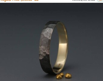 SALE Christmas in July! Black Rhodium Men's wedding ring | Handmade 14k solid gold rough faceted men wedding band | 3mm, 4mm, 5mm, 6mm, 7mm