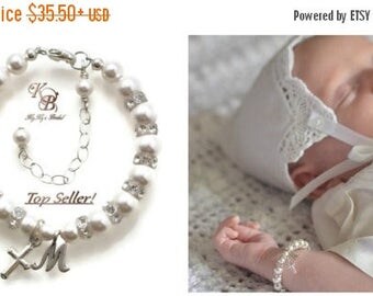 Cross Charm Bracelets, Baby Bracelets, Baptism Bracelet, Baby Bracelet, Personalized Baby Bracelet, Little Girl Gifts, Christening Bracelet