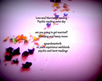 Love reading psychic reading, are you going to get married?, romance reading, marriadge reading, same day reading, pdf file via email